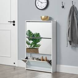 [en.casa] Skoskåp Med Spegel 3 Lådor 103 x 63 x 17 cm Skoställ